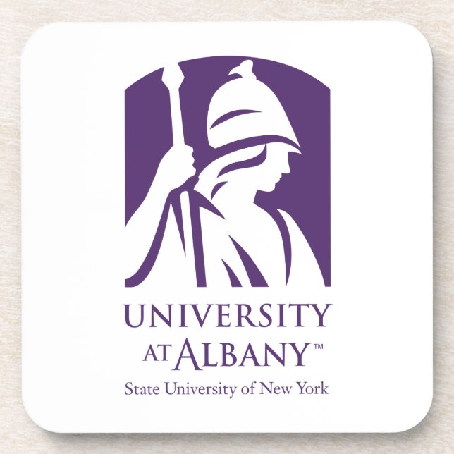 Posavasos Logo icónico de la Universidad de Albany (Frente)