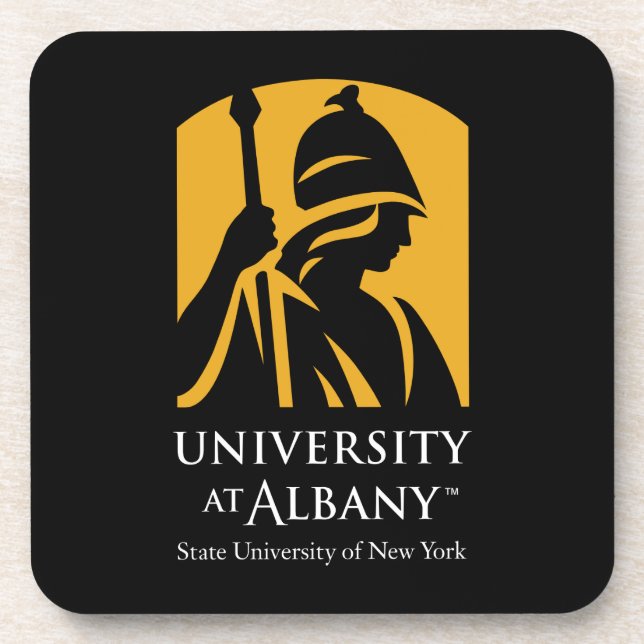 Posavasos Logo icónico de la Universidad de Albany (Frente)