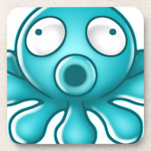 Posavasos Logo japonés del Octopus Azul