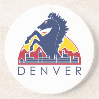 Posavasos Logotipo azul de Denver del caballo