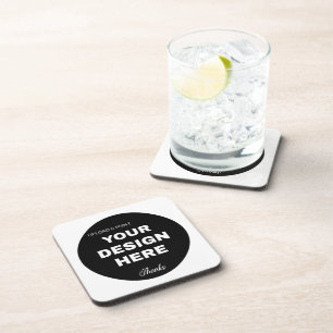 Posavasos Logotipo de código QR negro elegante, minimalista