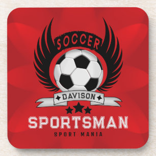 Posavasos Logotipo de fútbol vibrante   Regalos de cumpleaño