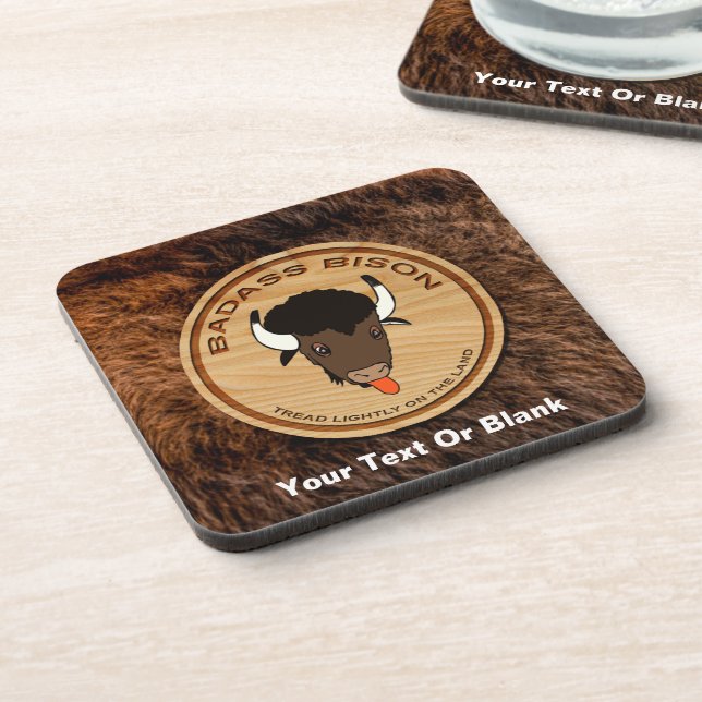 Posavasos Logotipo de la granja de Badass Bison (Lado Izquierdo)
