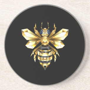 Posavasos Logotipo de Relieve metalizado dorado falso poligo