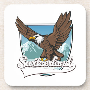 Posavasos Logotipo de viaje de Suiza