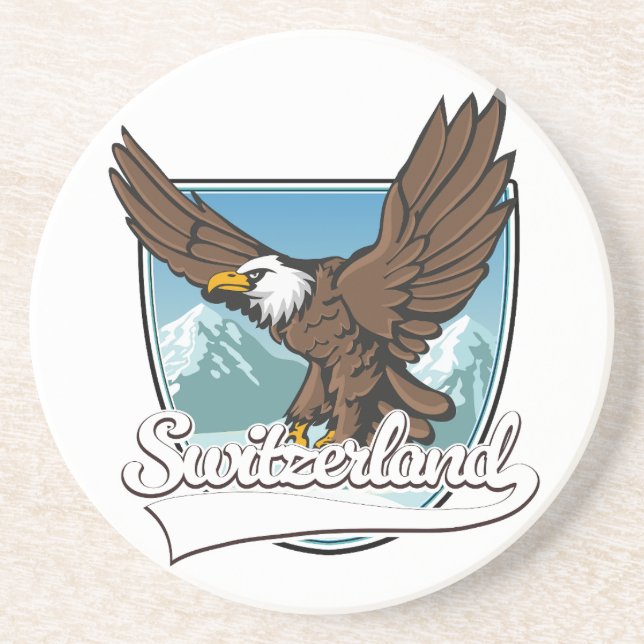 Posavasos Logotipo de viaje de Suiza (Frente)