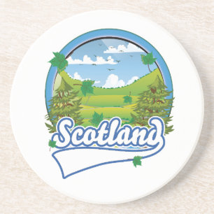 Posavasos logotipo de viajes a Escocia