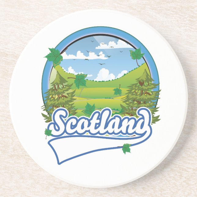 Posavasos logotipo de viajes a Escocia (Frente)