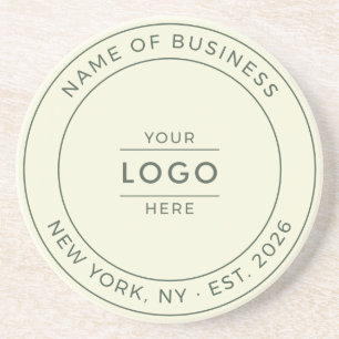 Posavasos Logotipo Empresarial Moderno Marfil Crema Año de F