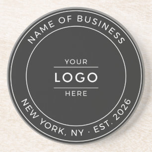 Posavasos Logotipo Empresarial Personalizado Moderno Blanco 