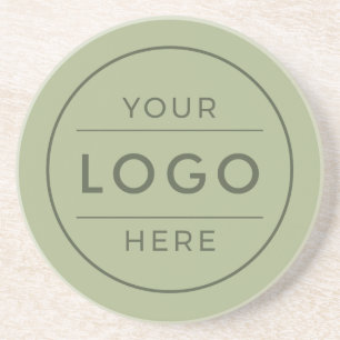 Posavasos Logotipo Empresarial Personalizado Verde Sage Mode