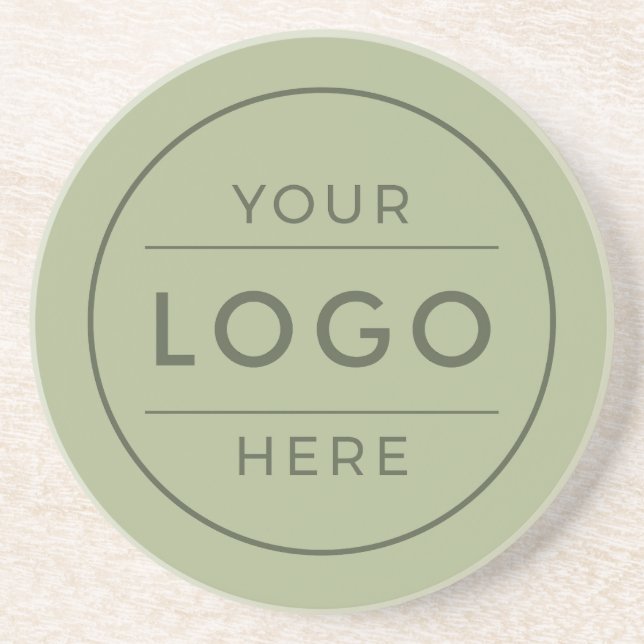 Posavasos Logotipo Empresarial Personalizado Verde Sage Mode (Frente)