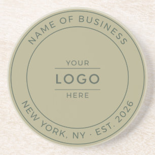 Posavasos Logotipo moderno de negocio verde salvia Año de es
