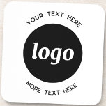 Posavasos Logotipo simple con negocio de texto<br><div class="desc">Añade tu propio logotipo y elección de texto a este diseño. Eliminar el texto superior o inferior si lo prefiere. Minimalista y profesional. Excelente para la marca de empleados,  o como producto promocional para sus clientes y clientes.</div>