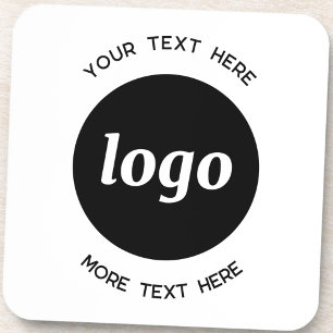 Posavasos Logotipo simple con negocio de texto