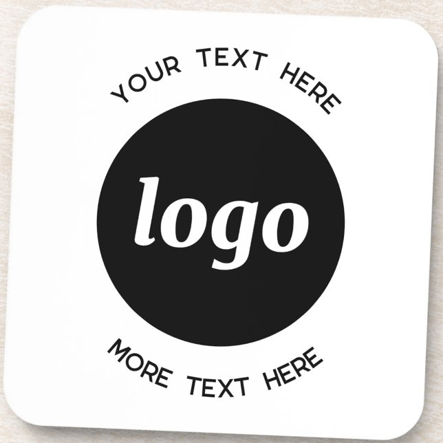 Posavasos Logotipo simple con negocio de texto (Logo with text business promotional drinks coasters)