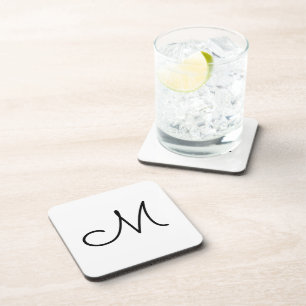 Posavasos logotipo simple mínimo en monograma elegante perso