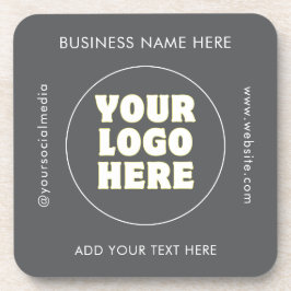 Posavasos Logotipo y texto Minimalista simple