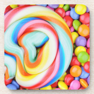 Posavasos Lollipop rayado y sabelotodos multicolores