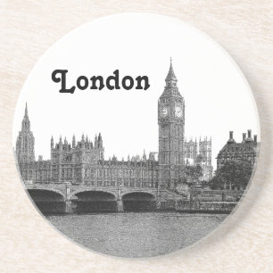 Posavasos Londres Inglaterra Reino Unido Silueta Grabada