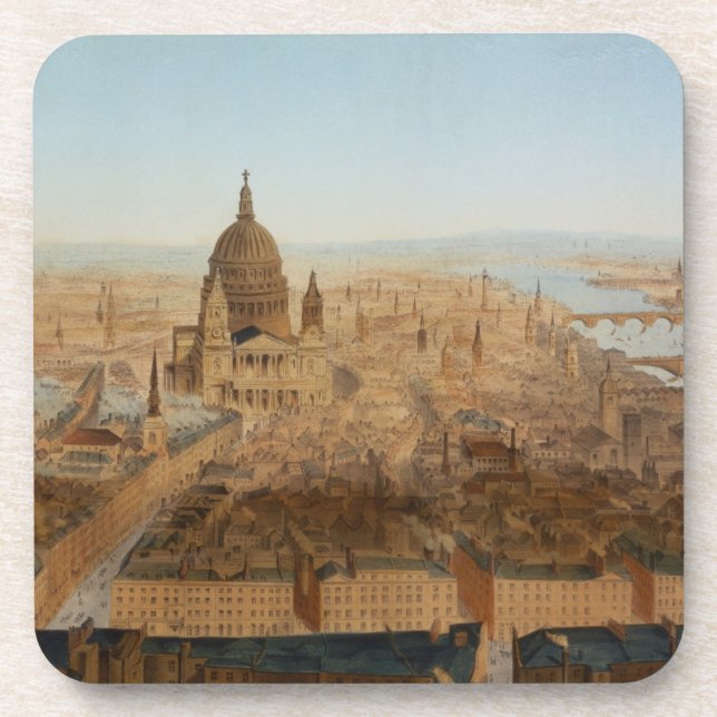 Posavasos Londres: una opinión del ojo de pájaro de San (Frente)