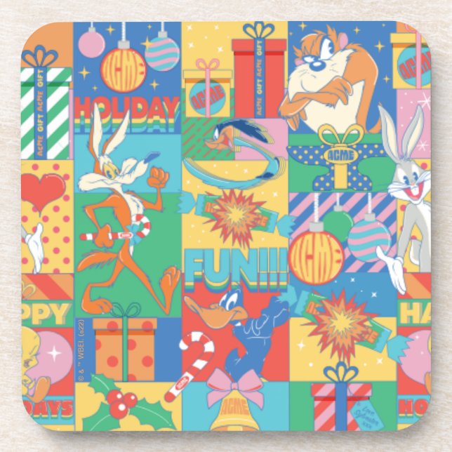 Posavasos LOONEY TUNES™ | Patrón de Navidades de vacaciones  (Frente)