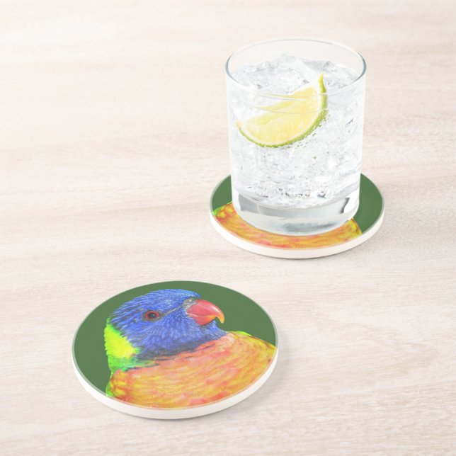 Posavasos Loro Arcoíris Colorido (Lado)