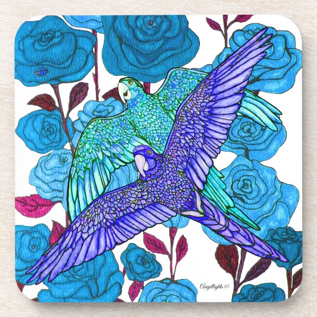 Posavasos Loros Azules (Frente)