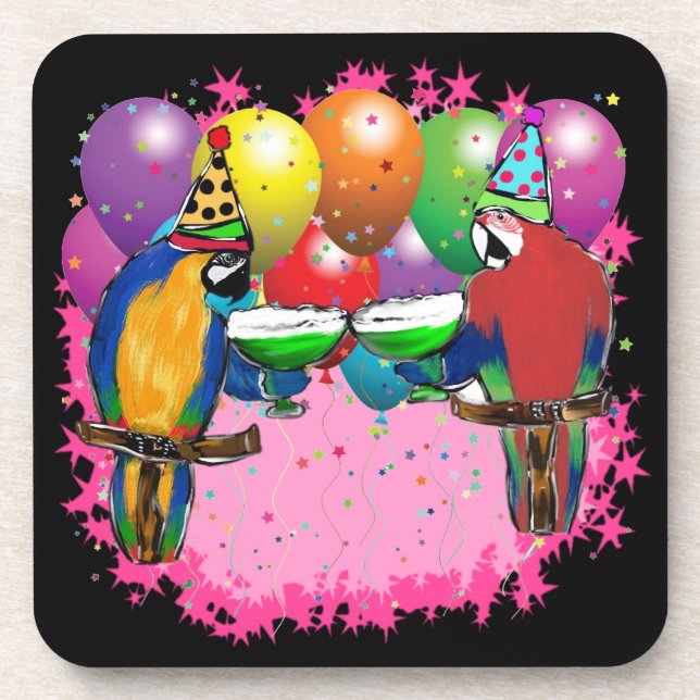 POSAVASOS LOROS DE FIESTA (Frente)