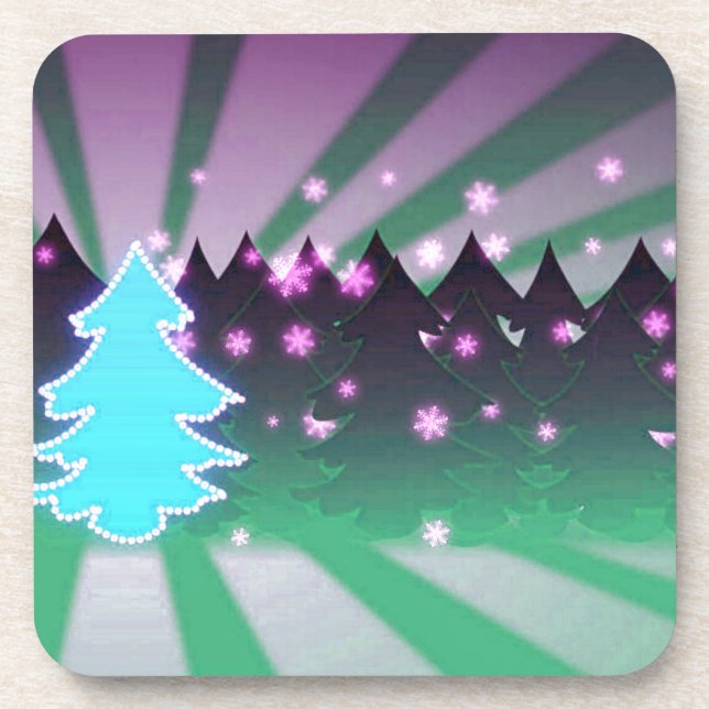 Posavasos Los árboles de Navidad sombras de verde (Frente)