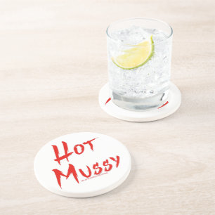 Posavasos Los bruscos de texto rojo intenso y agudo de Slipp