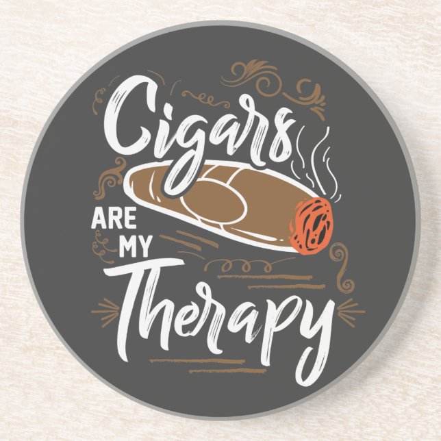 Posavasos Los cigarros únicos son mi presupuesto de terapia (Frente)