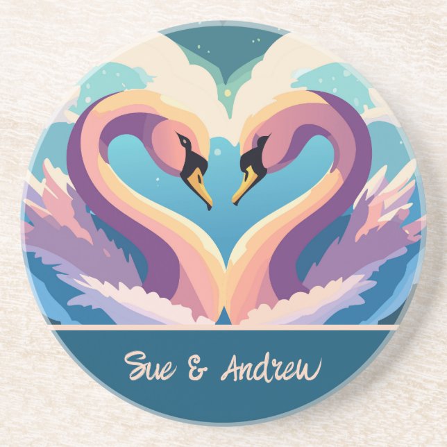 Posavasos Los Cisnes Enamorados (Frente)