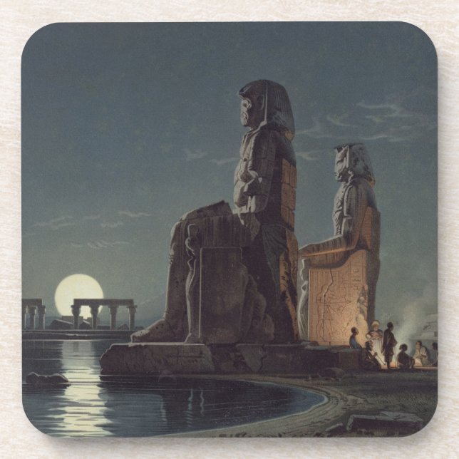 Posavasos Los colosos de Memnon, Thebes, uno de 24 illustrat (Frente)