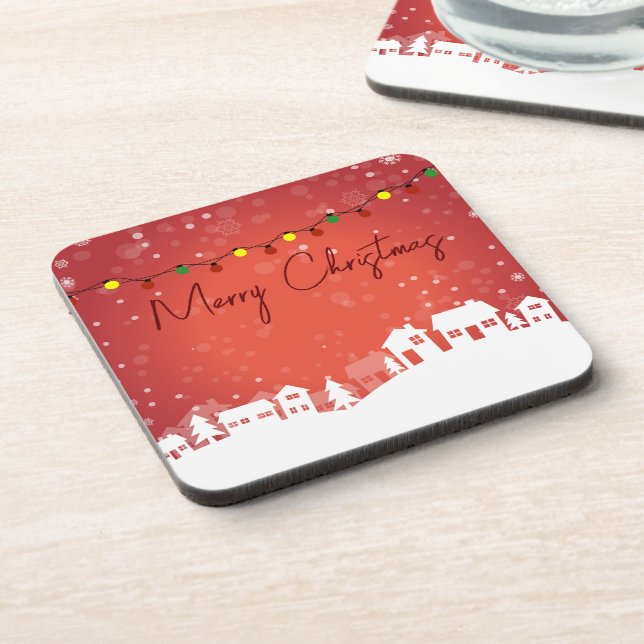 Posavasos Los copos de nieve cubrieron las casas de los Navi (Lado Izquierdo)