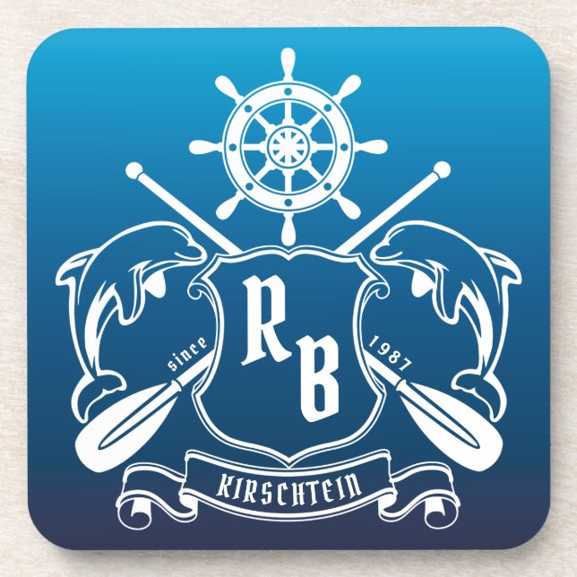 Posavasos Los delfines de la insignia marina protegen a los  (Frente)