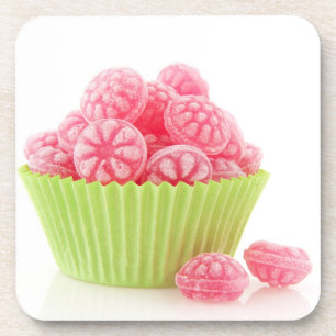 Posavasos Los dulces sabrosos del caramelo de la frambuesa