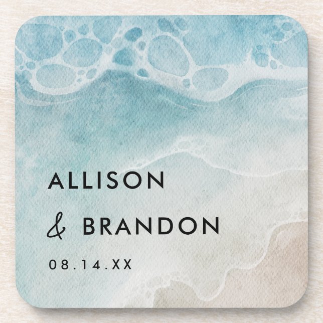 Posavasos Los favoritos de la boda personalizados en la play (Frente)
