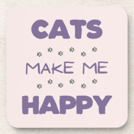 Posavasos Los gatos me hacen feliz Monstruo plástico duro
