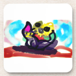 Posavasos Los girasoles y el gato negro