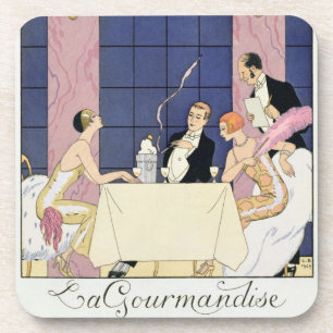 Posavasos Los Gourmands, 1920-30 (impresión del pochoir)