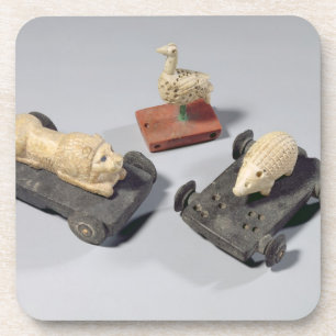 Posavasos Los juguetes de los niños: un erizo, un león y u