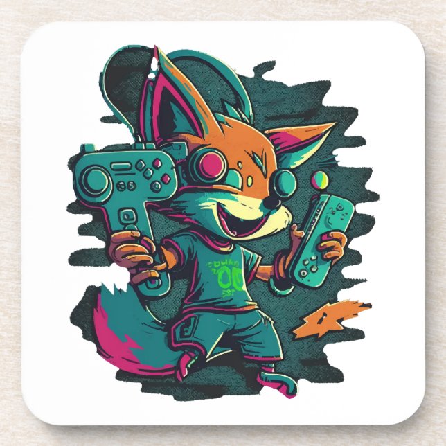 Posavasos Los lobos juegan juegos (Frente)