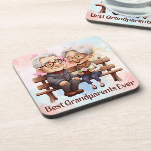 Posavasos Los mejores abuelos sentados en el banco
