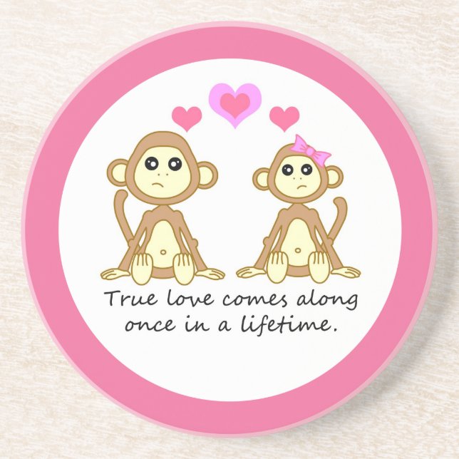 Posavasos Los monos verdad amor (Frente)