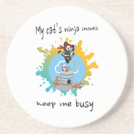 Posavasos Los movimientos ninja de mi gato me mantienen ocup