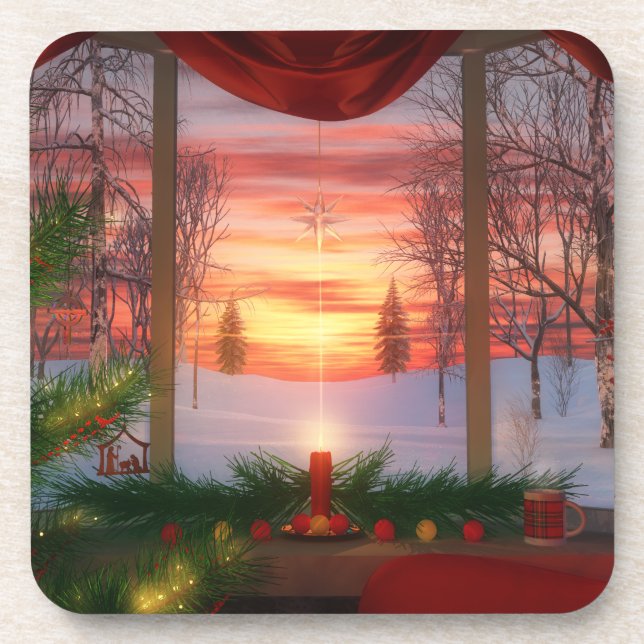 Posavasos Los Navidades de verano del cielo cortan las rueda (Frente)