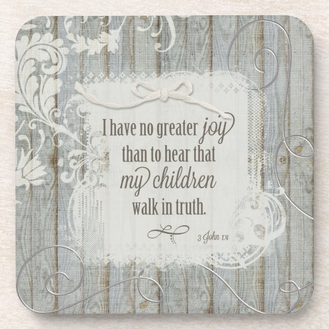 Posavasos Los niños caminan en la verdad - 3 John 1:4 (Frente)