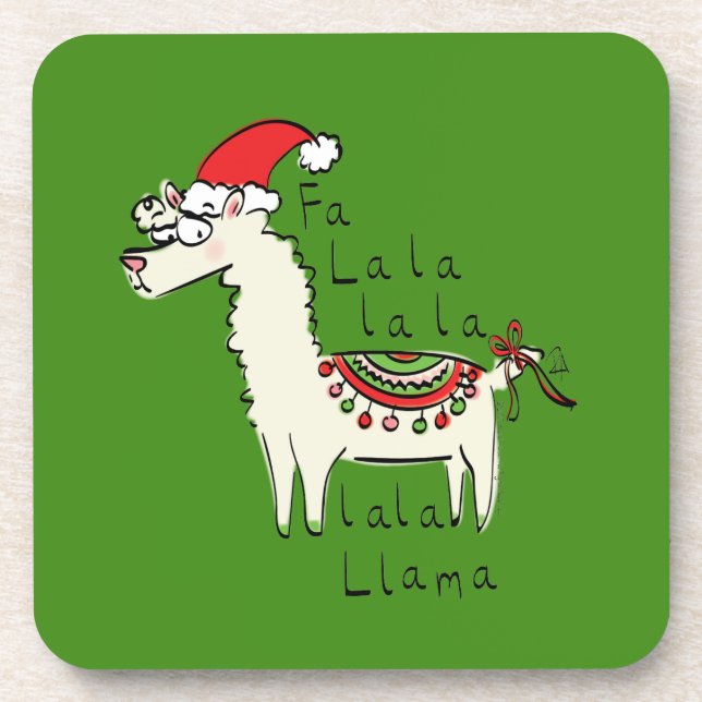 Posavasos Los niños de los Navidades de Llama son graciosos (Frente)