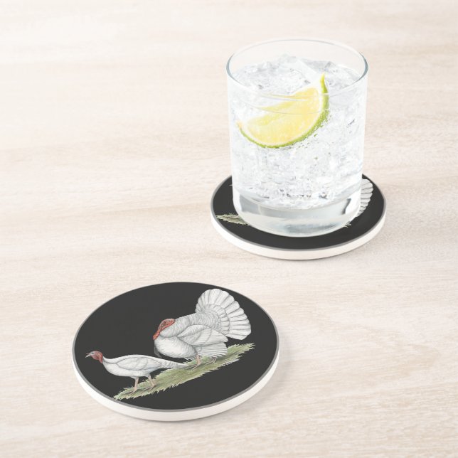 Posavasos Los pavos son blancos (Lado)